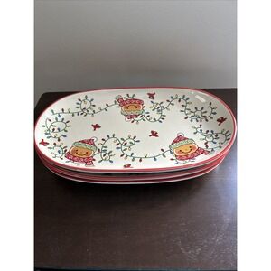 Temptations Bakeware Whimsy Christmas Serving Cookie‎ Trays Lot 3